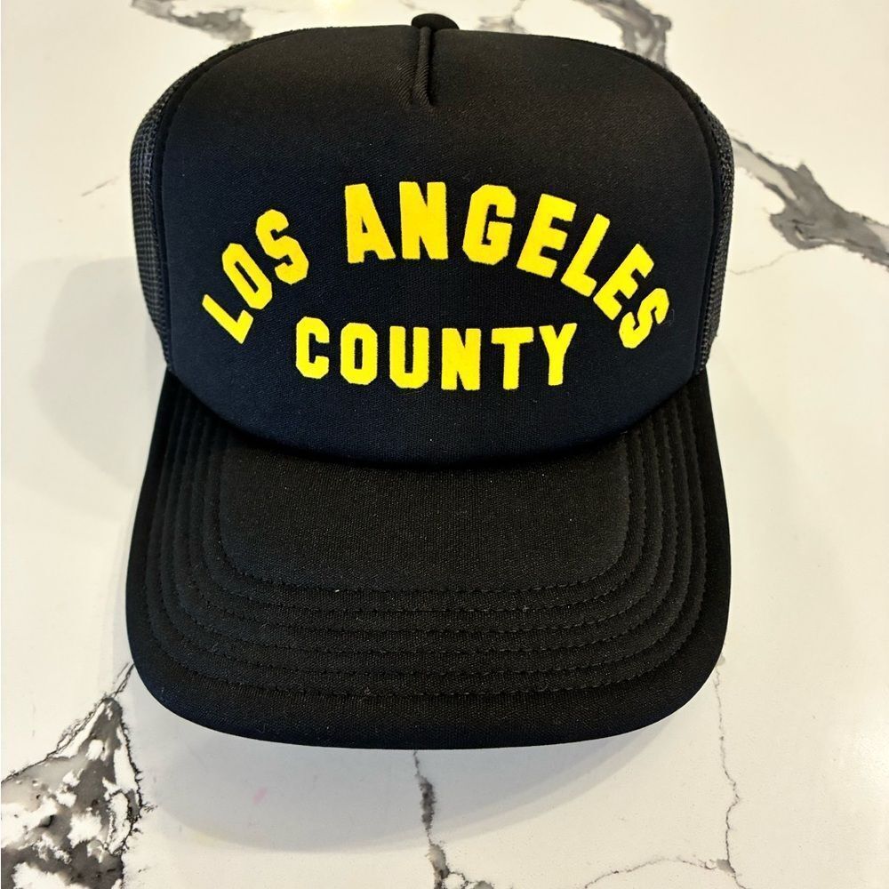 Los Angeles County Black Cap with Yellow Lettering